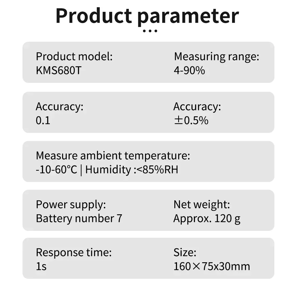2025 hot sale New Arrivals KMS680T Portable Textile Moisture Meter Hygrometer Moisture Meter Humidity Analyzer