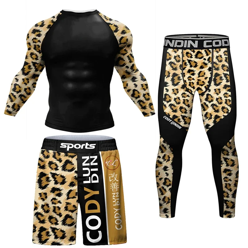 Férfiak MMA ökölvívó rashguard muay Thai Sportág tömörítés állítsa bodybuilding Begyakorlás sportwear Tréning Használhatóság edzőterem Öltözés Felsőruha