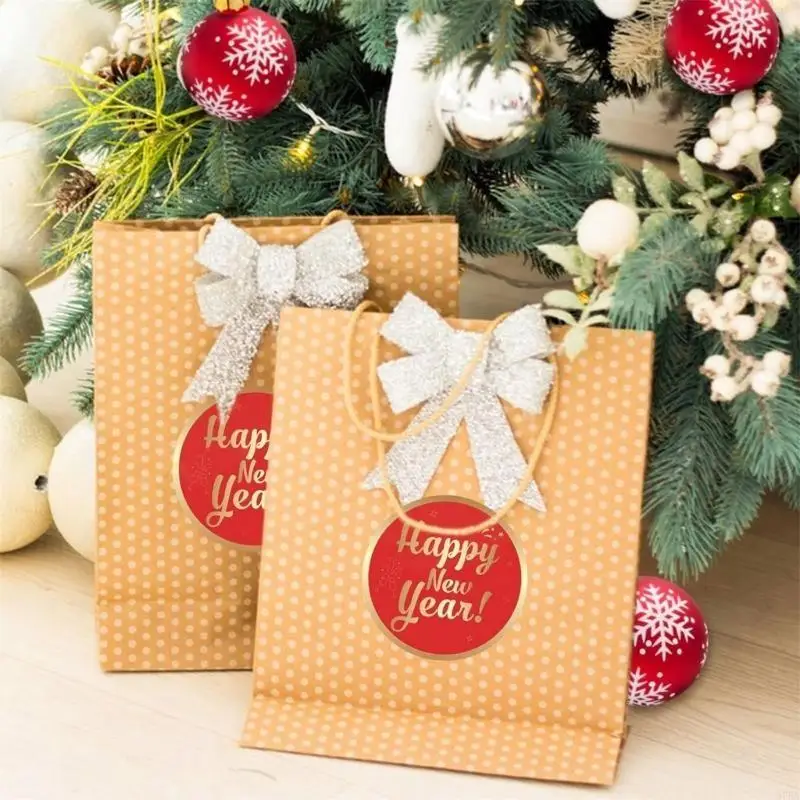 97BA 500 قطعة ملصق السنة الجديدة السعيدة 38 مللي متر عيد الميلاد لاصقة تزيين لصندوق المغلفات بطاقات عيد الميلاد كيس الحلوى #5