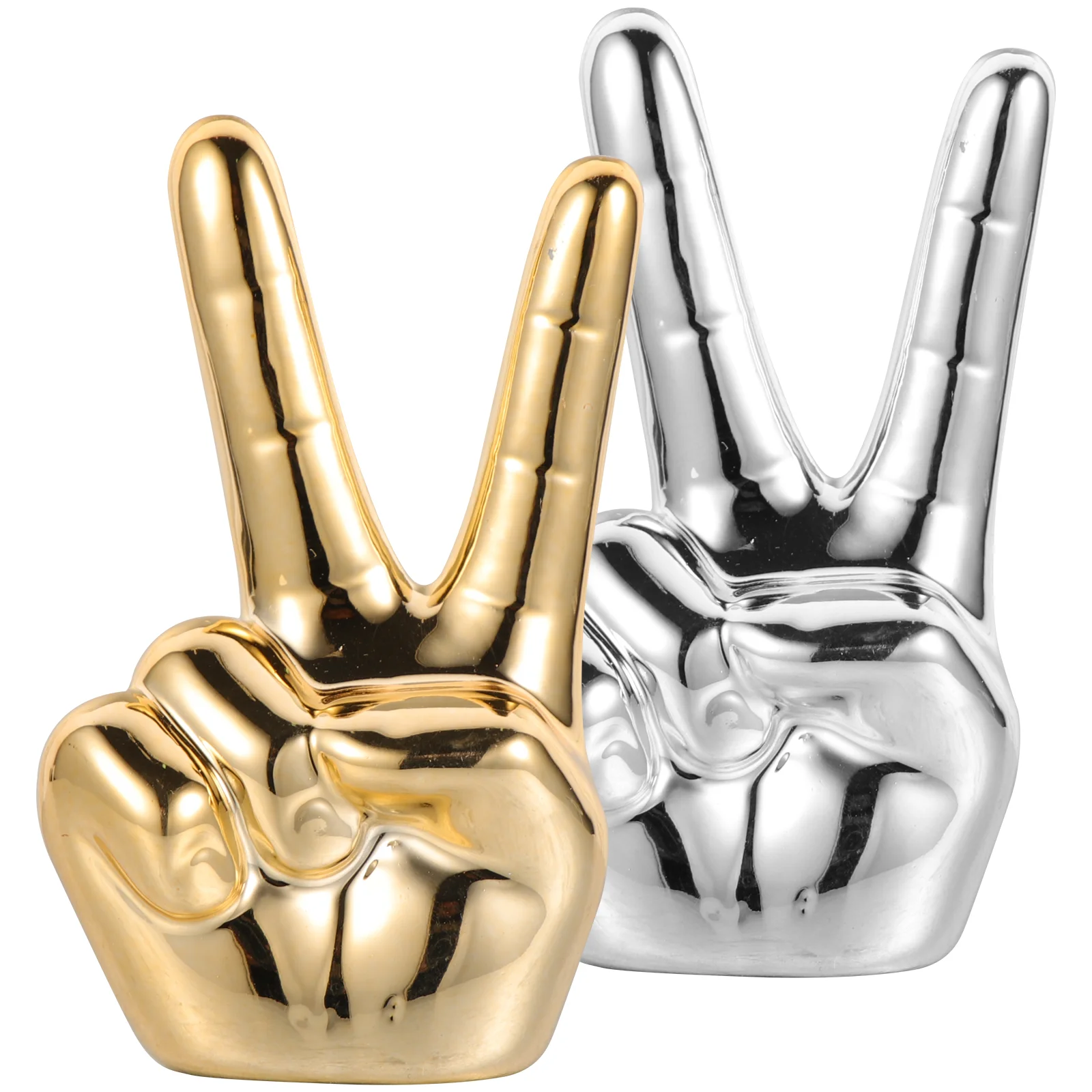 

2 Pcs Gesture Ring Holder Stand Rings Jewelry Display Girl for Ceramics Organizer Women Small Decor