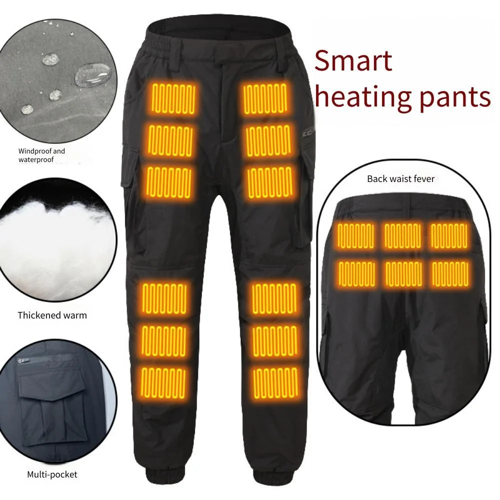 2025 Newest 18-Zone Heating Pants for Men and Women, Electric Thermal Trousers with Battery Pack, Winter Warm Heated Ski Pants