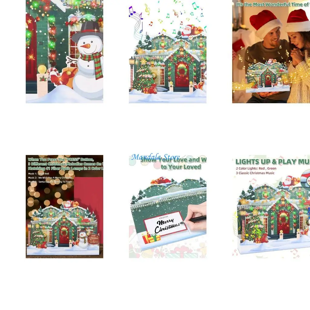 

U2JC Musical Christmas Card, Festive Sound for Holiday Wishes, Decoration & Gift (1 Piece)