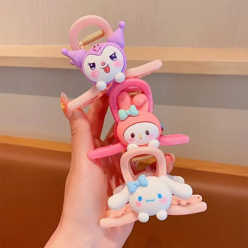 Cute Cartoon Sanrio Kuromi Hair Grips Women Kawaii My Melody Hairpins Girls Cinnamoroll Lotso Hair Claws Kids Birthday Xmas Gift