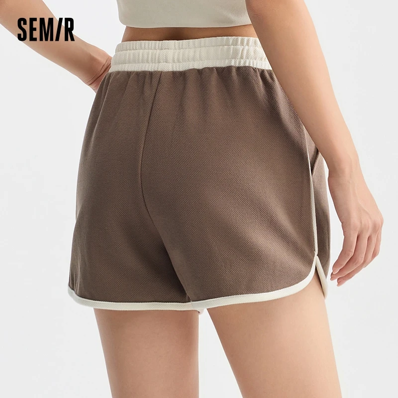 Semir-pantalones cortos informales para mujer, Shorts con cintura elástica, holgados, de textura, estilo deportivo, verano, 2024