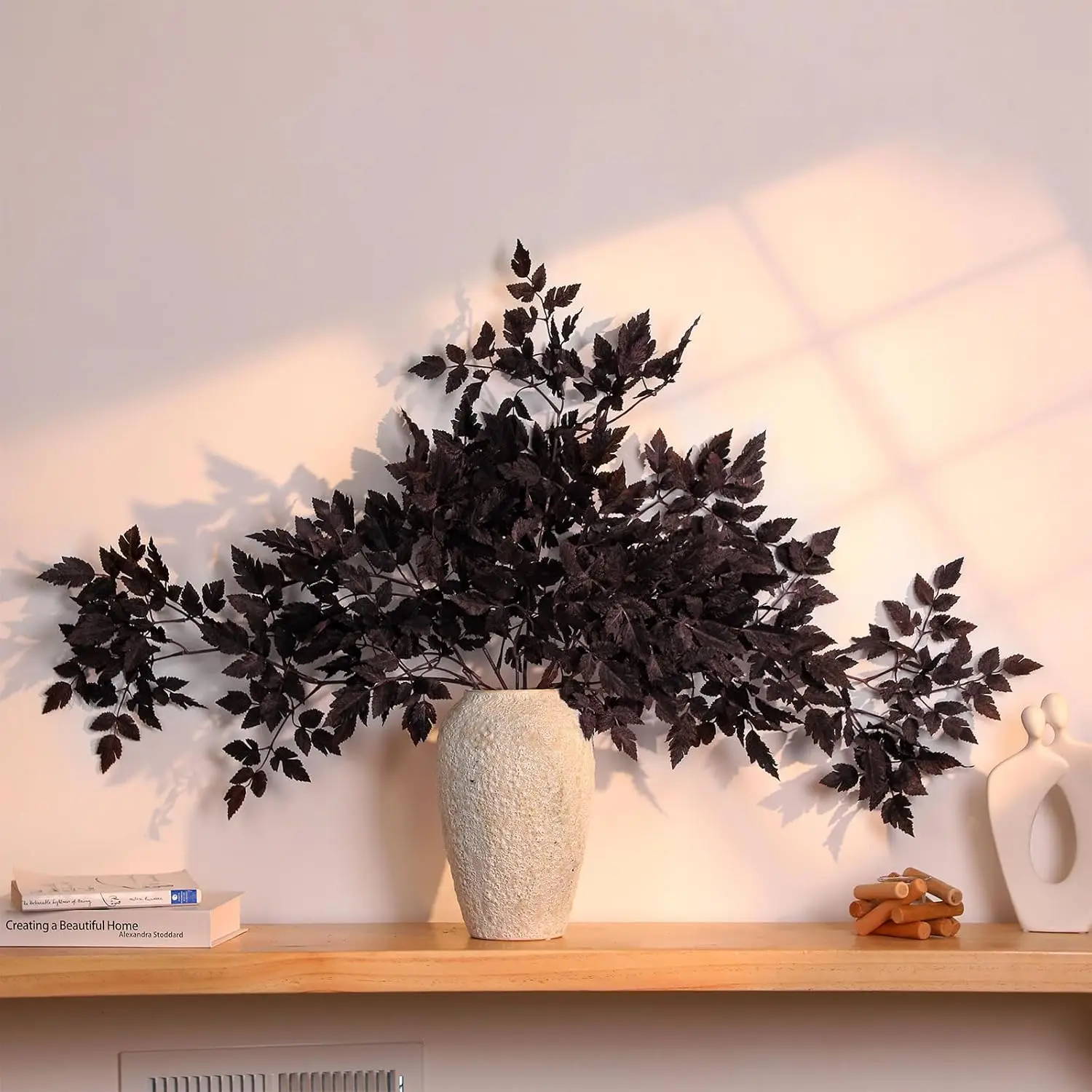 18-32inch Artificial Cimicifuga Ramosa Leaves Fall Floral Stems Plum Branch for Halloween Home Vase Wedding Garden Table Decor