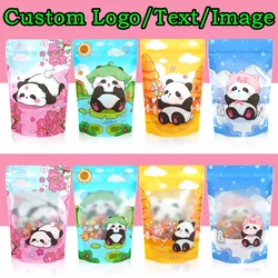 100PCS Aluminum Foil Stand-up Ziplock Window Bag DIY Logo Cocoa Drip Coffee Beans Beaf Snack Sugar Spice Tea Storage Pouches