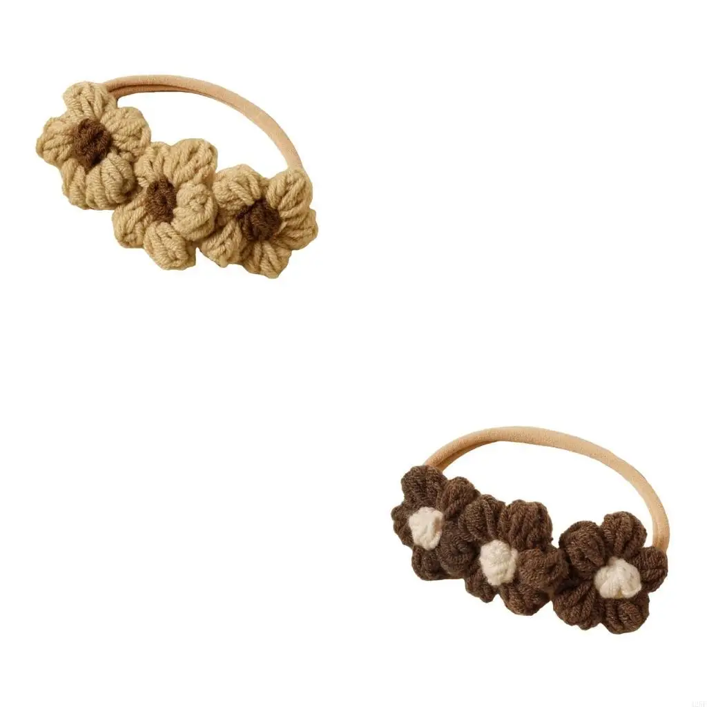 

Детская цветочная вязаная повязка на голову прекрасная волоса для запоминающихся фотосессий 100 дней 425f