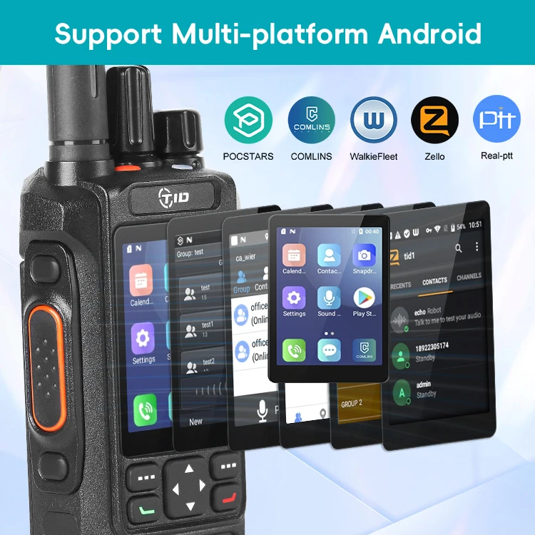 TD-G950 Android POC Radio Portable WiFi 4G Walkie-Talkie Long Range GPS IP68 Waterproof 2.4'' Touch Screen Twoway Radio