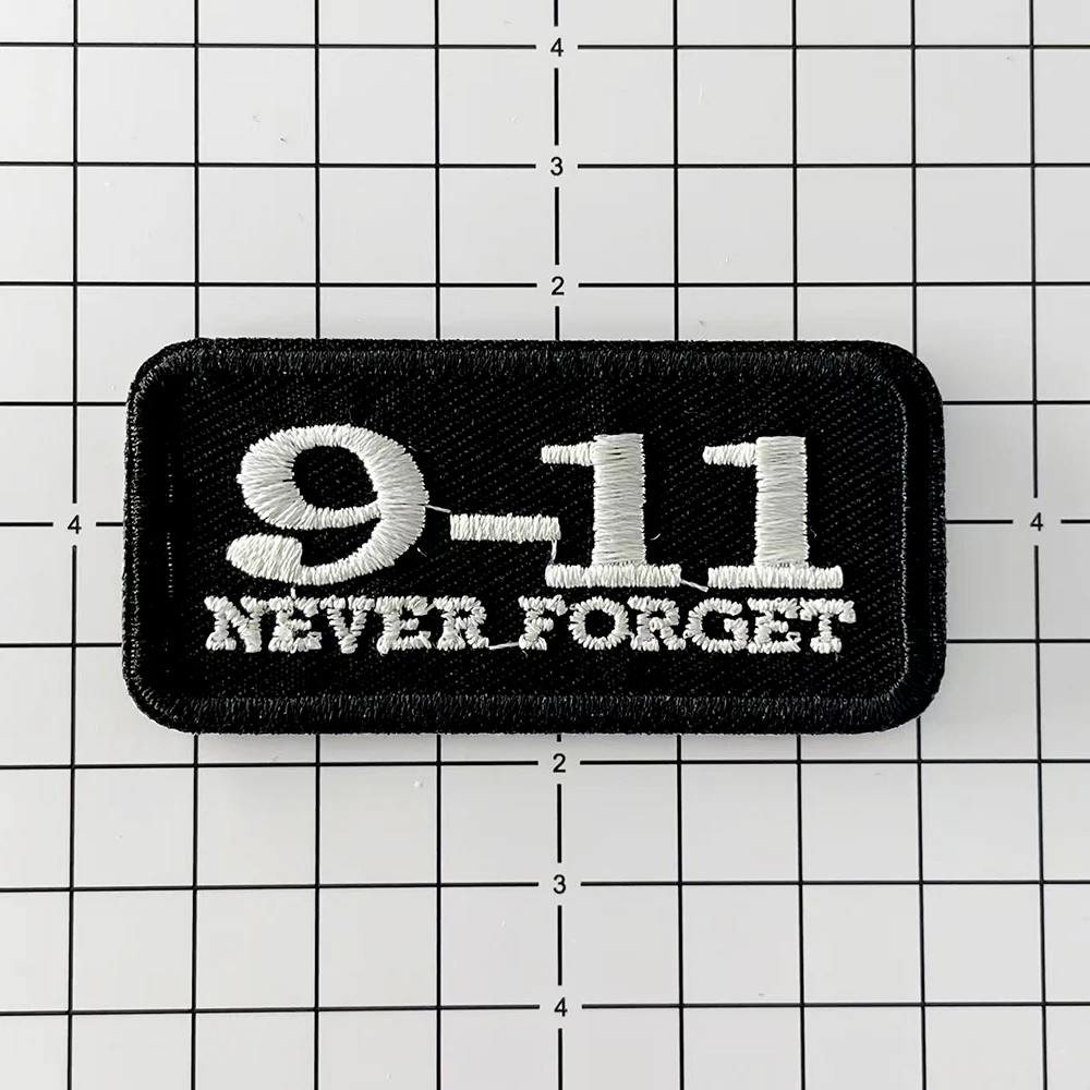 Never Forget Embroidered Patch for Clothing Iron on Sew Applique Cute Fabric Clothes Shoes Bags Decoration Patches
