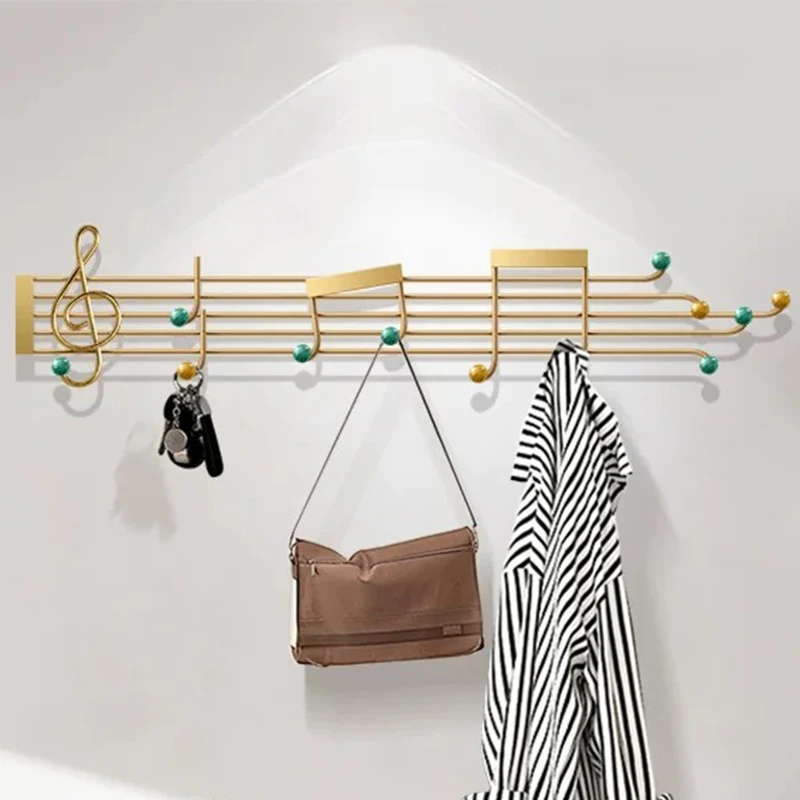 Note Wall Hanging Coat  Rack Waterproof Metal Door Hook Bathroom Entrance Key Hat Storage Stand Creative Living Room Hanger