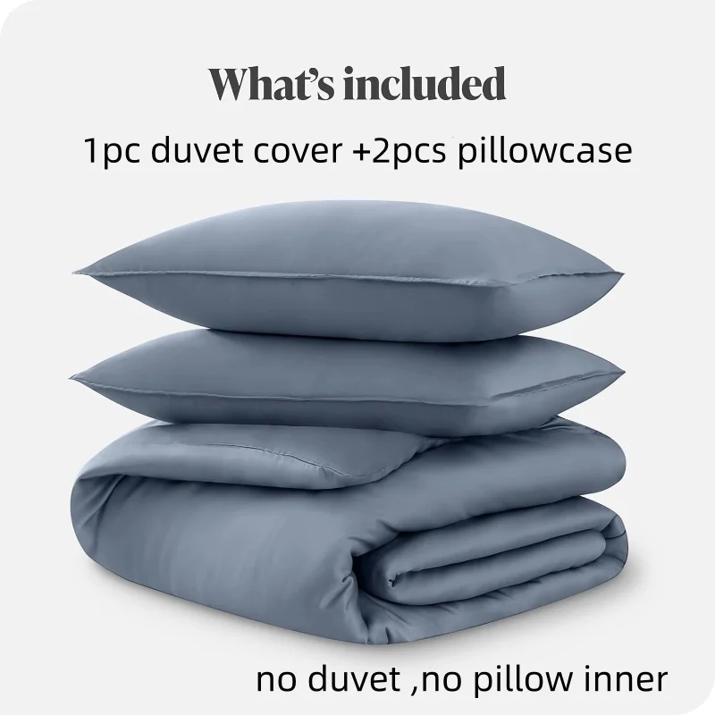 3pcs Lyocell Duvet Cover Set Luxury Solid Silky Cooling Bedding Set(no Sheet) Quilt Cover+Pillowcases Twin Queen King Home Use