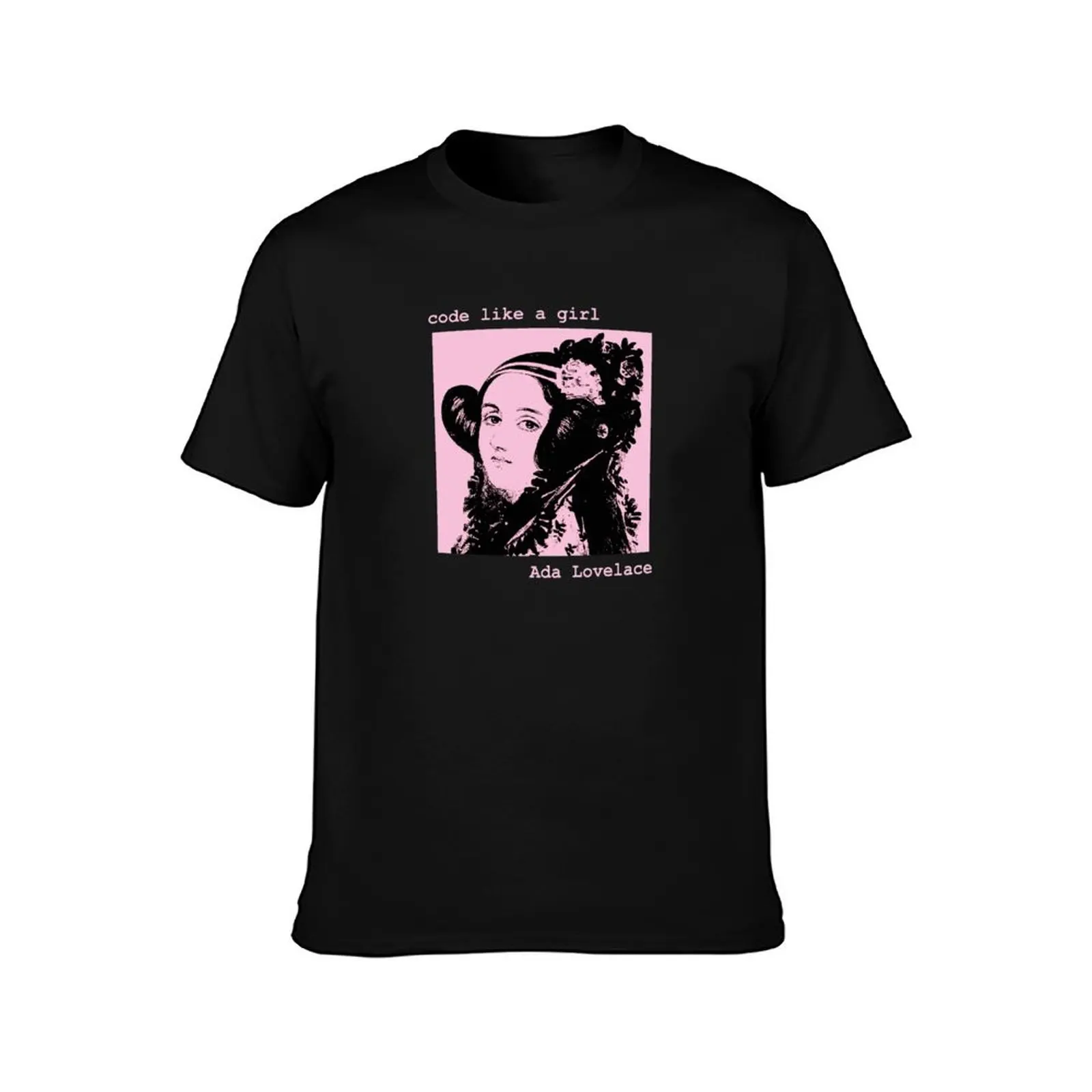 Ada Lovelace - Code like a girl - Programmer (for black t-shrit) T-Shirt Summer Casual Cotton Tee Oversized Streetwear Tops
