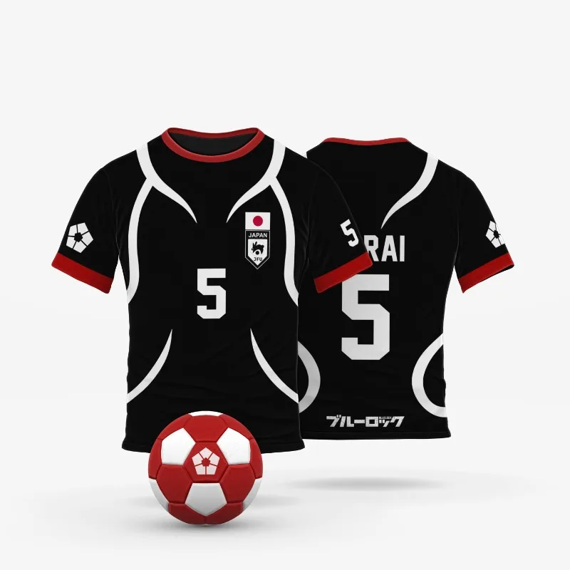 Blue Lock Japan U20 Black Cartoon Anime Cosplay Men Jersey Summer Short Sleeve Children Tee Tops Quick-Dry Fashion Women T-shirt image 2
