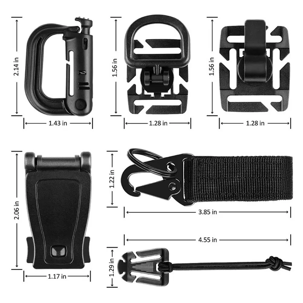 

32Pcs Carabiner Clip D-Ring Buckle Keychain Hook Outdoor Climbing Hiking Travel Fishing Multi-Functional Locking Gear