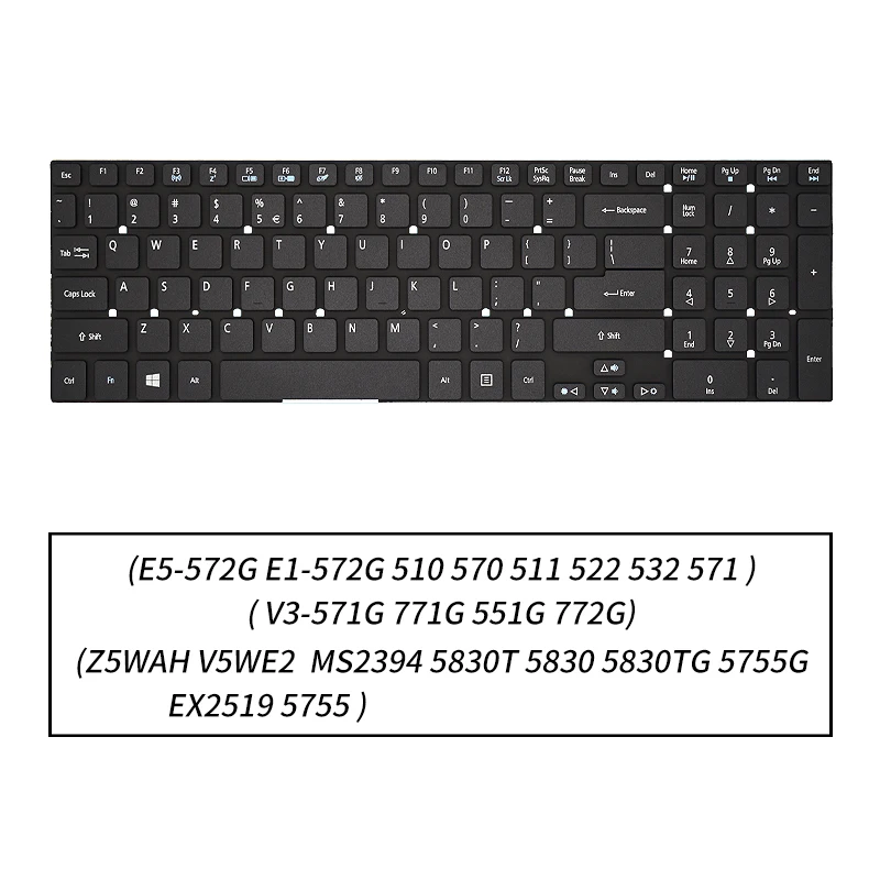 NEW ORIGINAL Laptop Keyboard FOR ACER 5755 5575G EX2519 V3-571G E5-572 E5-551 Z5WAH V5WE2 MS2394 5830T