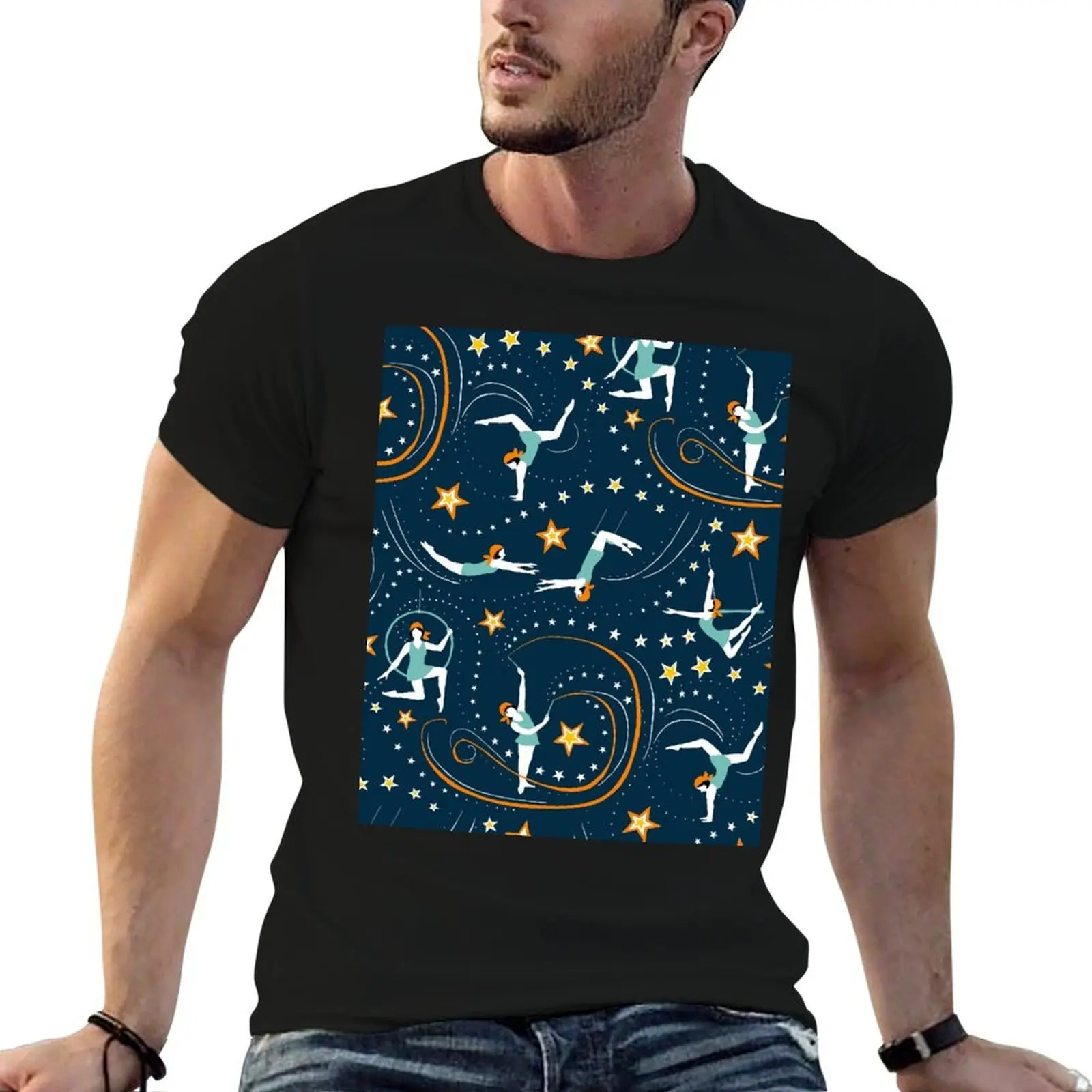 

Circus Performers 1920s Acrobats on dark navy T-Shirt t shirts with prints t shirts for man cotton soft T-Shirt