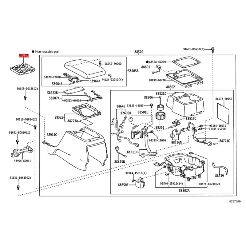 Car Reefer Cooler Tray Pallet88529-0G010 For Toyota Prado 2006-2019 885290G010 Cooler Tray Pallet Accessories