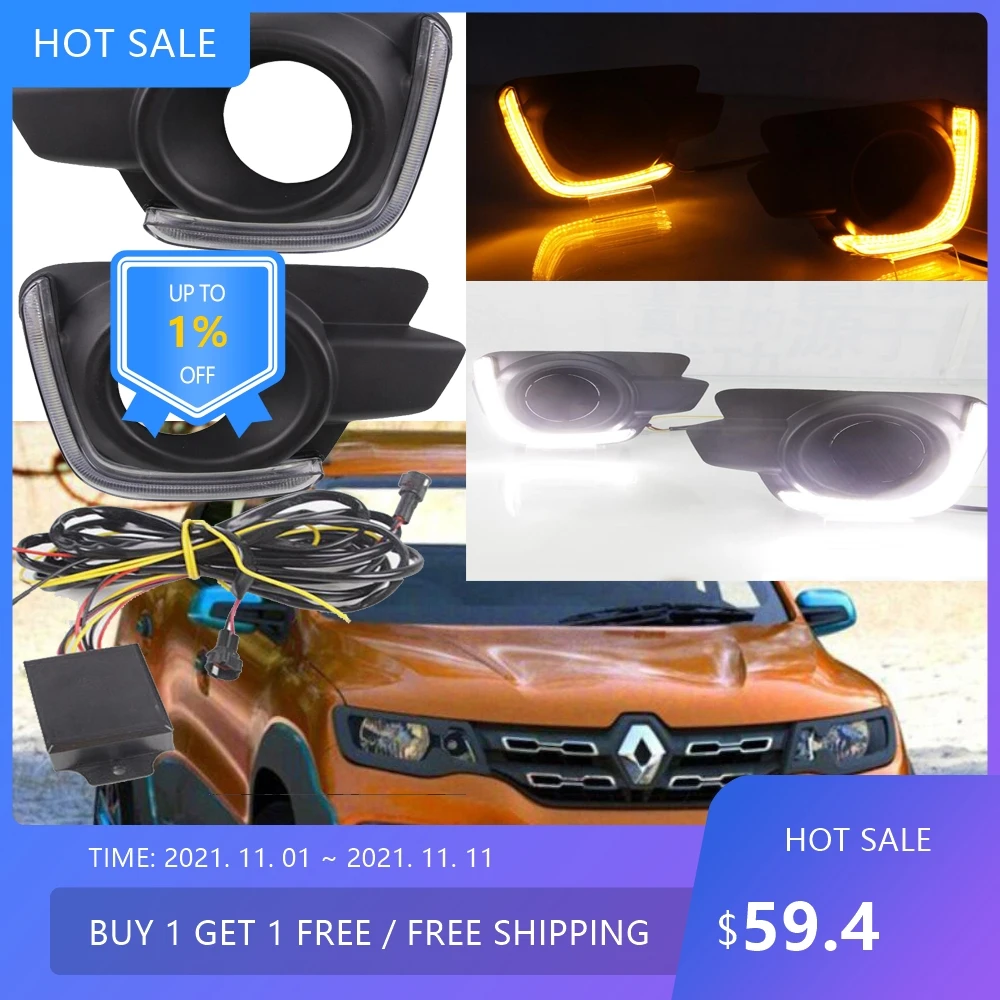 

auto bumper headlight for renault KWID daytime light 2017~2018y auto accessories LED headlamp for head lamp KWID fog light