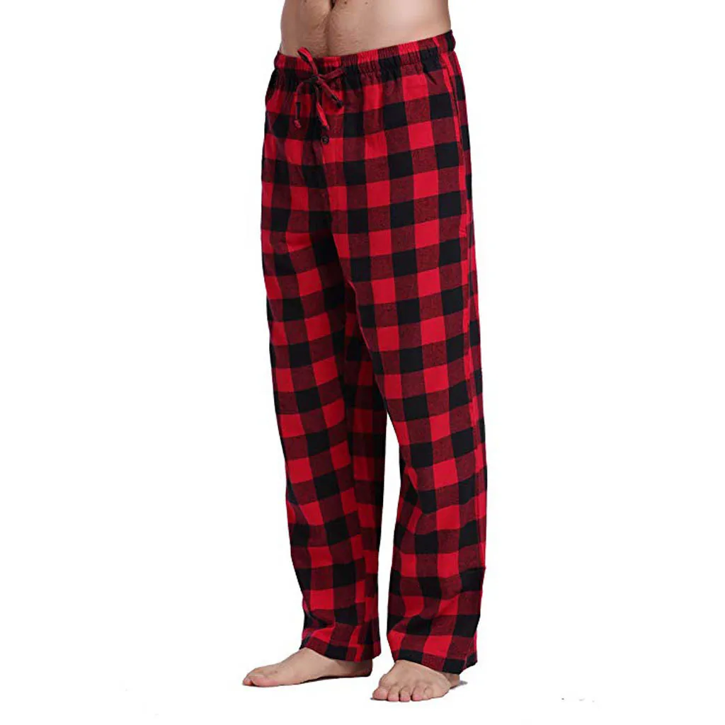 Red Men Plaid Pants Casual Oversize Loose Wide Leg Trouser Retro Teens Harajuku Hip-hop All-match Homewear