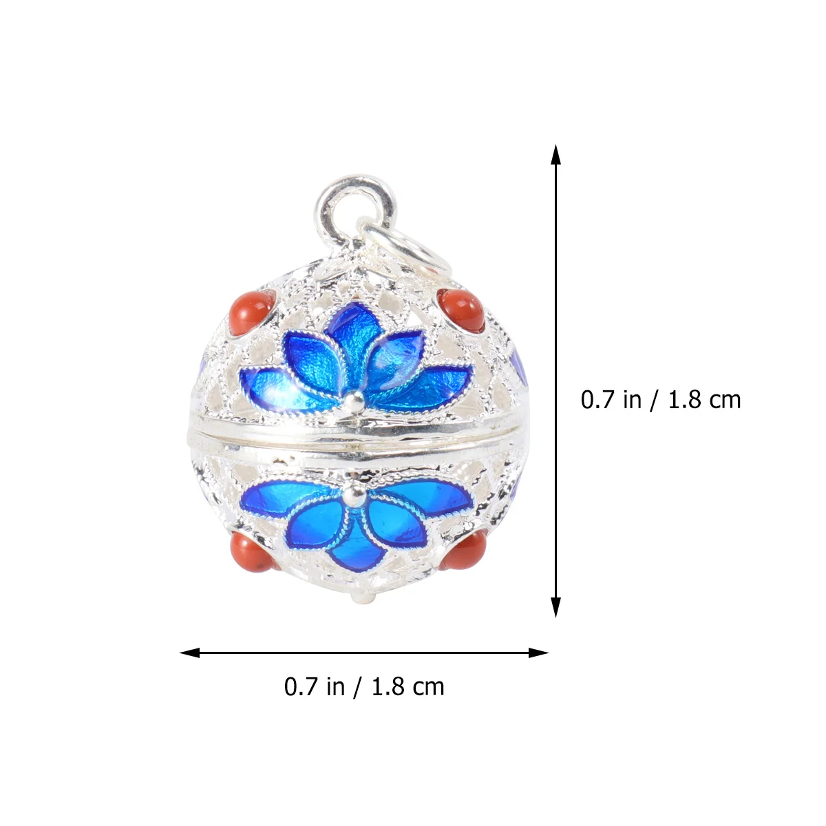 

Vintage Hollow-Out Pendant Copper DIY Jewelry Decoration No Chain Included Exquisite Workmanship Silver and Blue