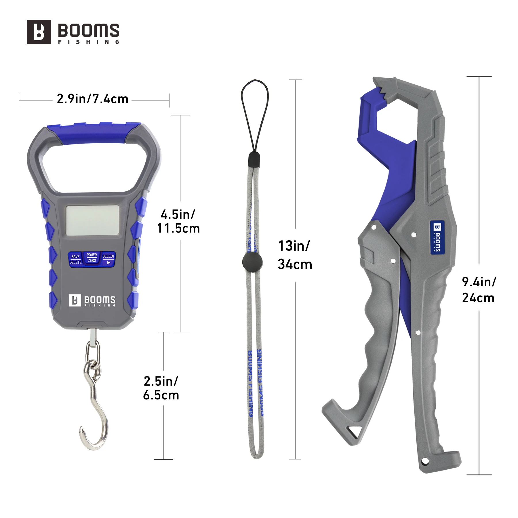 Booms Fishing 65LB/30KG LCD wiederaufladbare digitale Angelwaage, tragbare Gepäckwaage und 24 cm Fischlippengreifer, Angelwerkzeug-Set – Detail 6