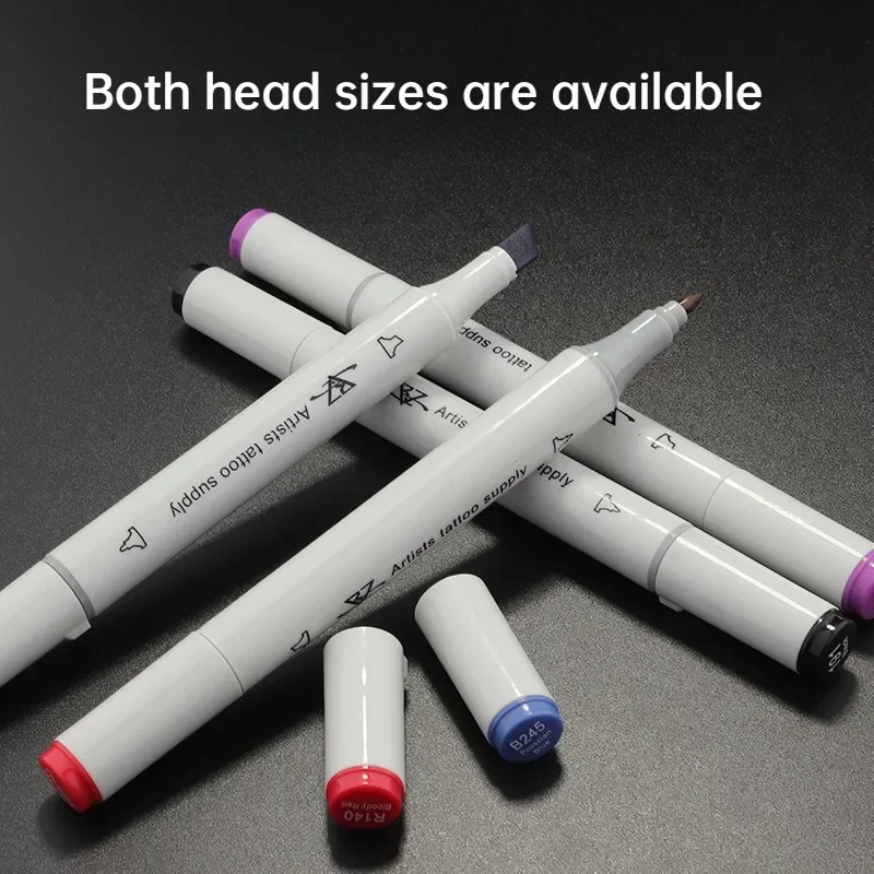 

10-color Tattoo Pen Temporary Skin Marker Locator Sketch Color Marker Dedicated Single Supply Easy Scrub Double Head Thickness