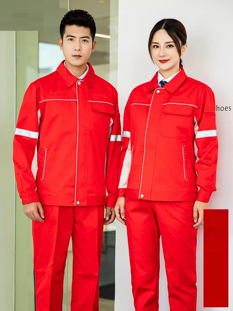 Spring Two layer Anti static Thick work clothing Gas Station Work Suit Set Petroleum Clothing Electrics Labor Protection Uniform