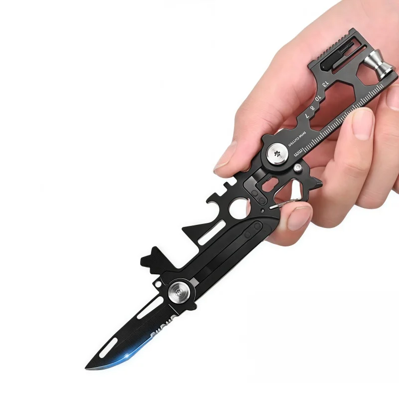 أداة LP متعددة الوظائف EDC للتخييم في الهواء الطلق، مفتاح ربط محمول قابل للطي، محمول للاستخدام الخارجي متعدد الأغراض للدفاع عن النفس