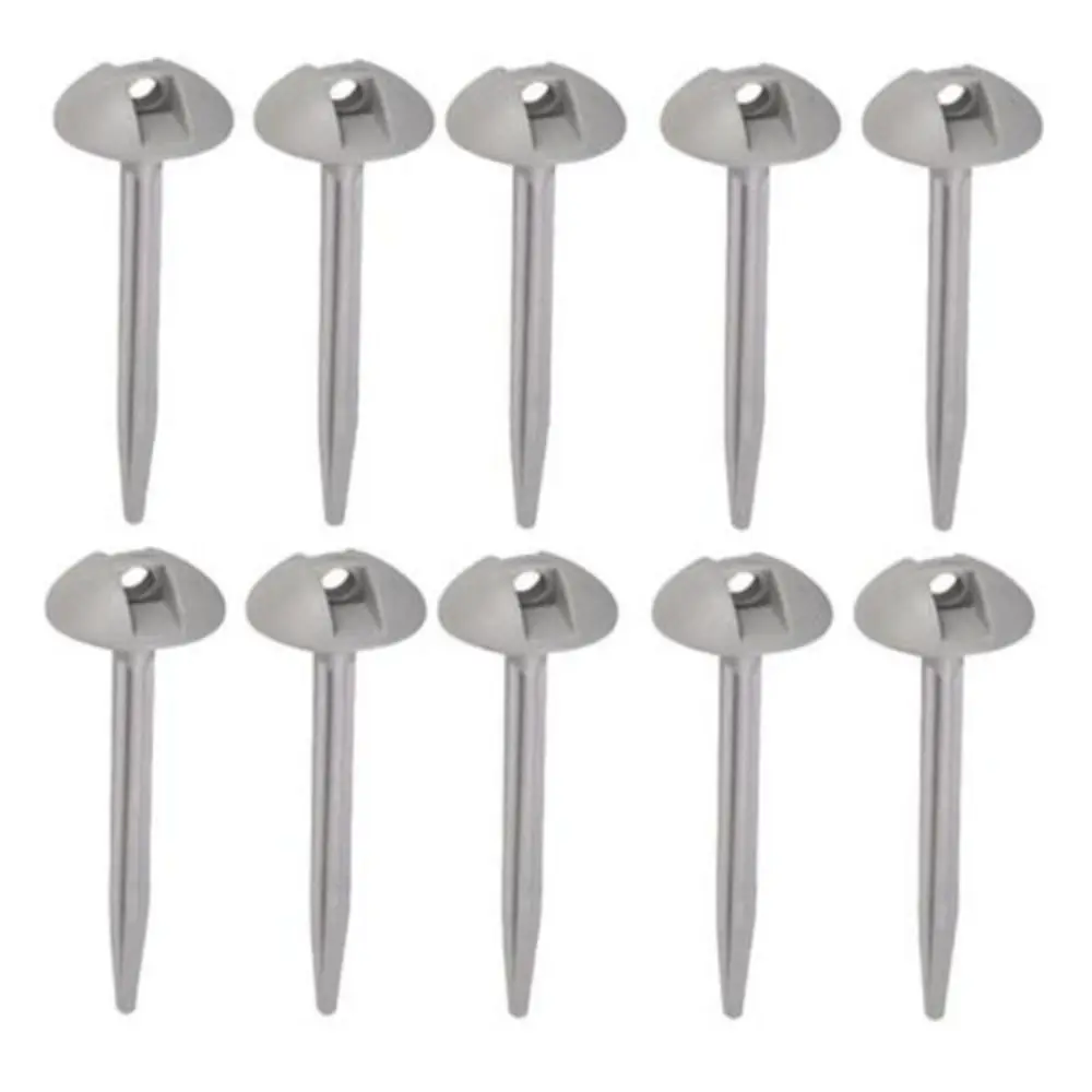 10pcs Mushroom Domed Carpet Pegs Hot Sale 95mm Plastic Tent Pegs Grey Garden Nails Tent