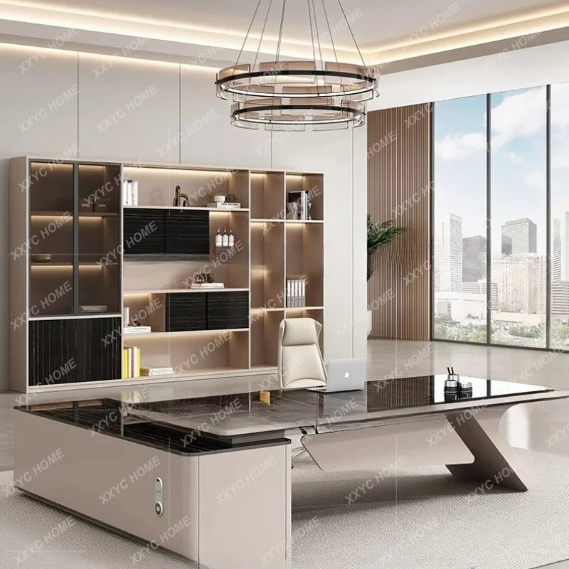 Light Luxury Boss Table, Simple Modern Desk, Large Desk Manager, Office Desk And Chair Combination