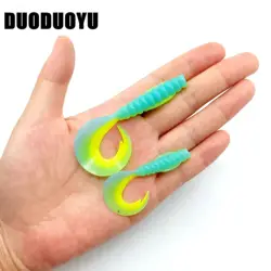 DUODUOYU 10PCS/LOT Soft Worm Fishing Lure 1.6g/55mm 3.8g/75mm Jig Wobblers Silicone Artificial Baits Bass Carp Swimbaits Tackle