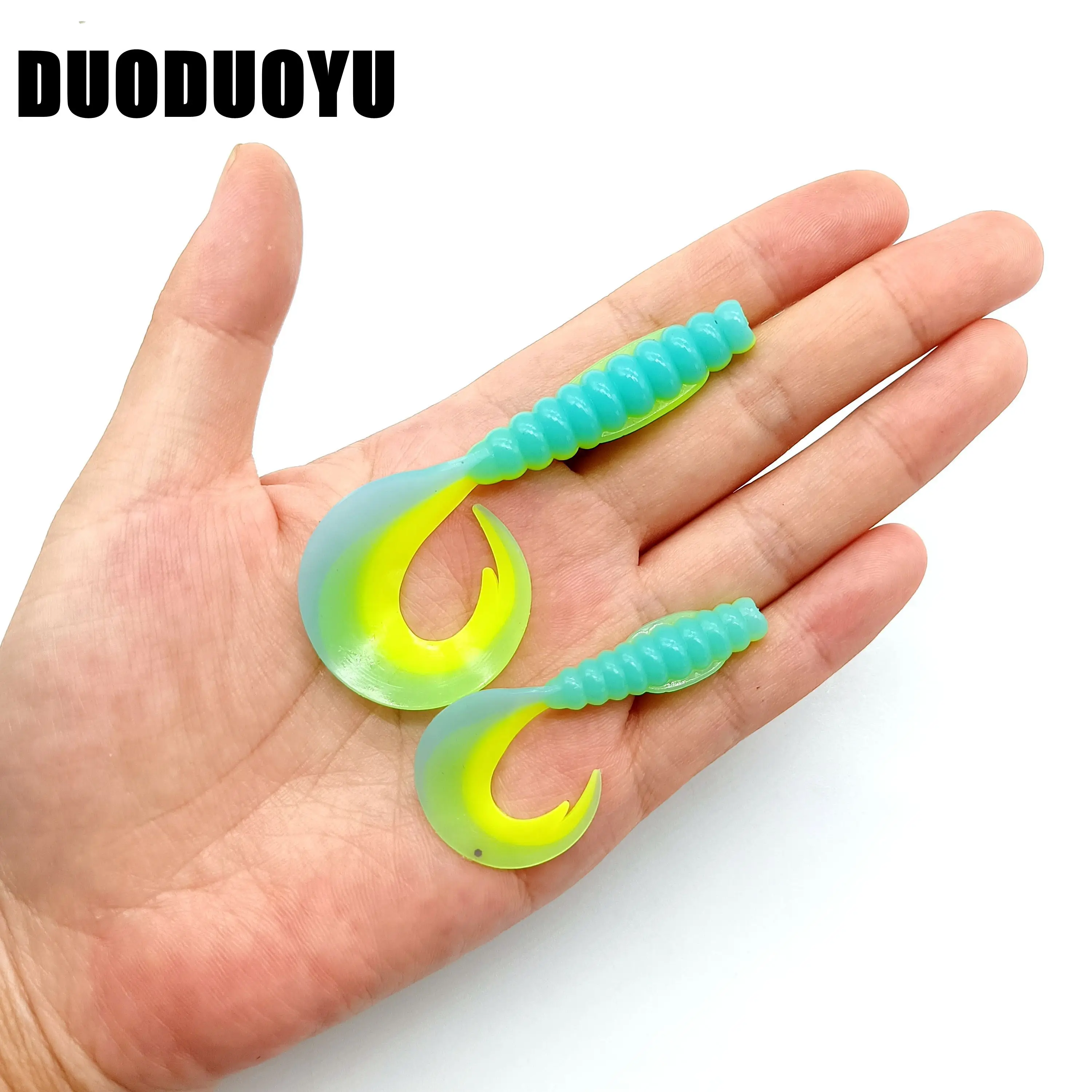 DUODUOYU 10PCS/LOT Soft Worm Fishing Lure 1.6g/55mm 3.8g/75mm  Jig Wobblers Silicone Artificial Baits Bass Carp Swimbaits Tackle