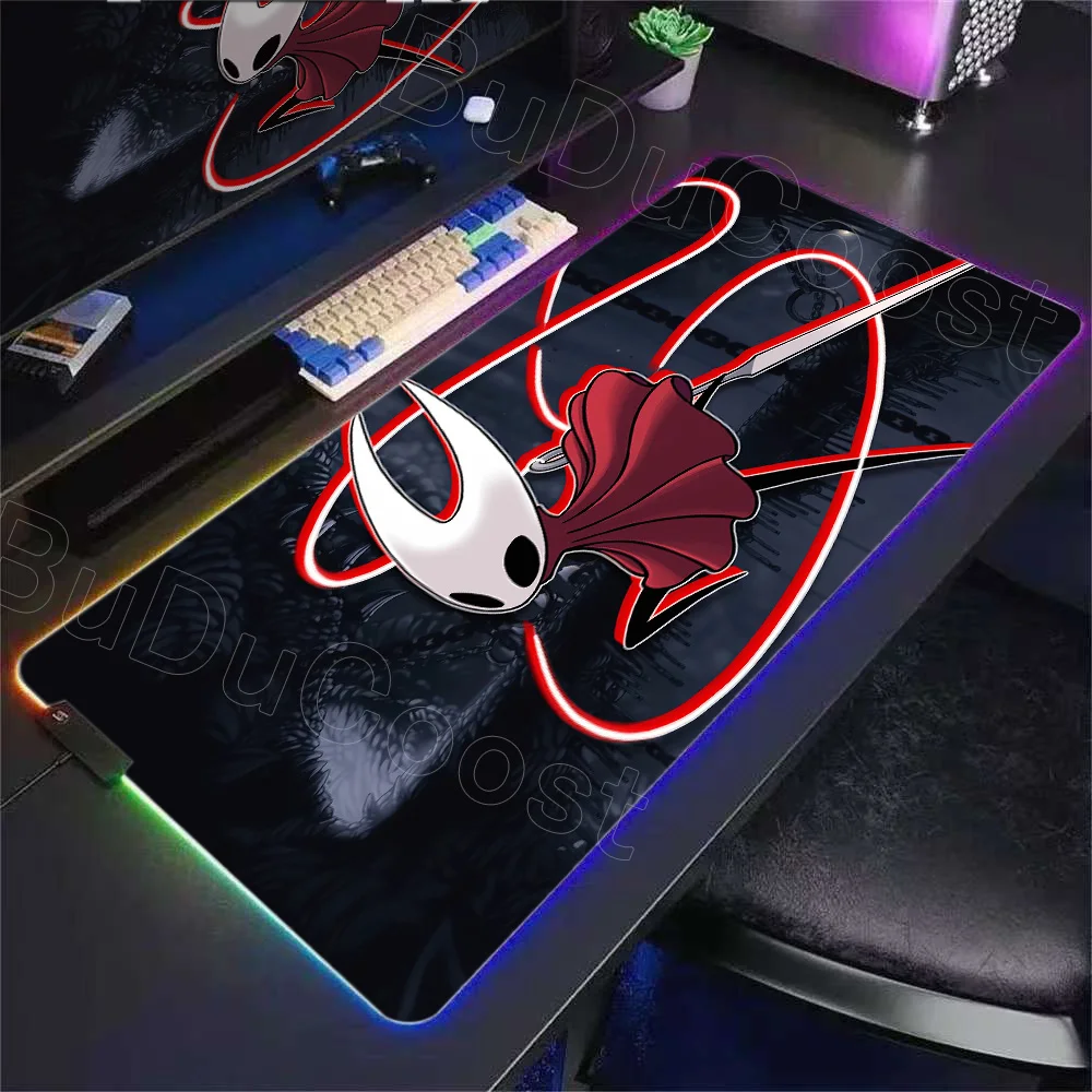 

E-sports RGB Mouse Pads Hollow Knight Table Mats Computer Mousepad Company Desk Pad XXL Large Gamer Mausepad Anime Mice Mat Rugs