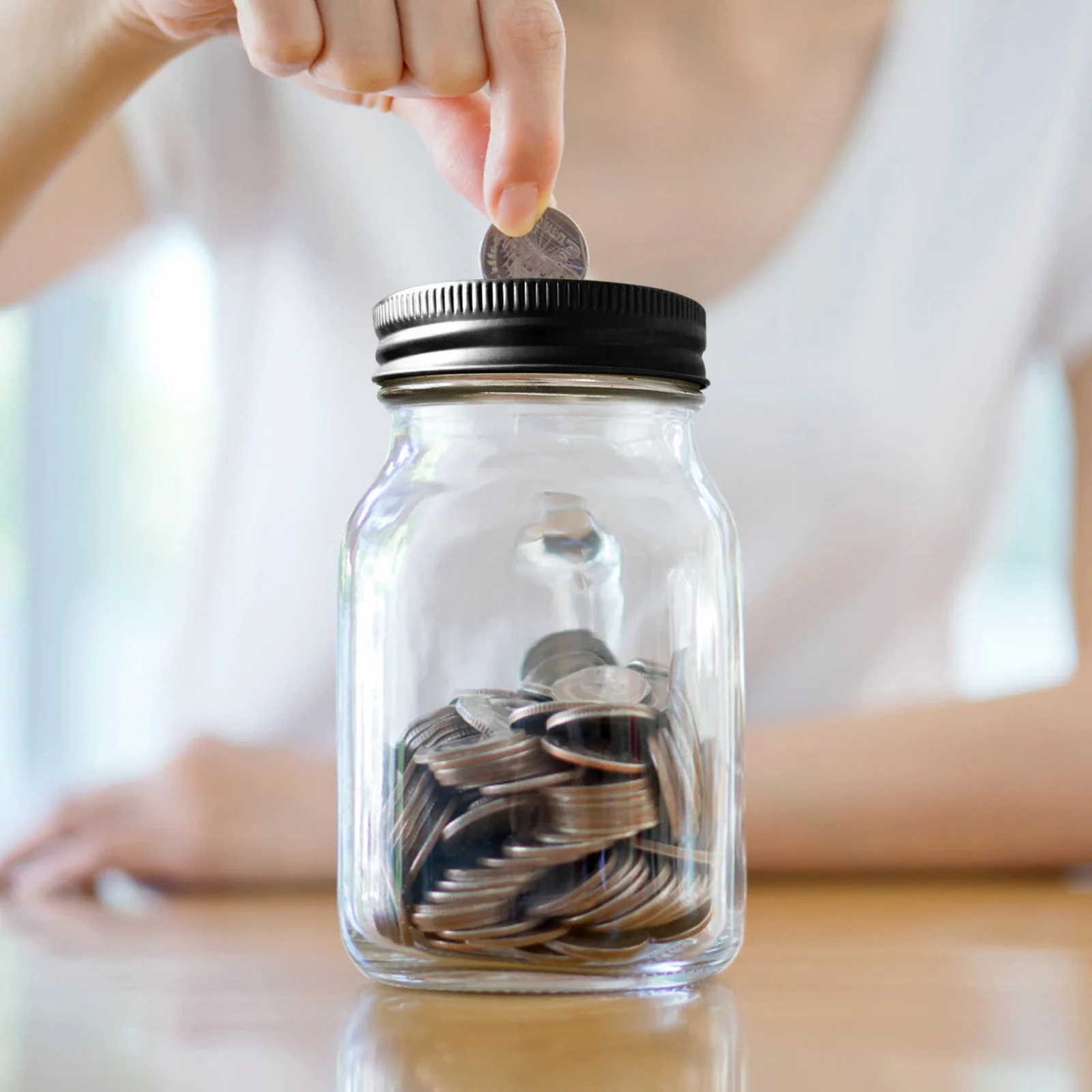 

12pcs Coin Slot Piggy Bank Lids Mason Can Covers Replacement Canning Caps For Kitchen Storage Tinplate Jar Lids