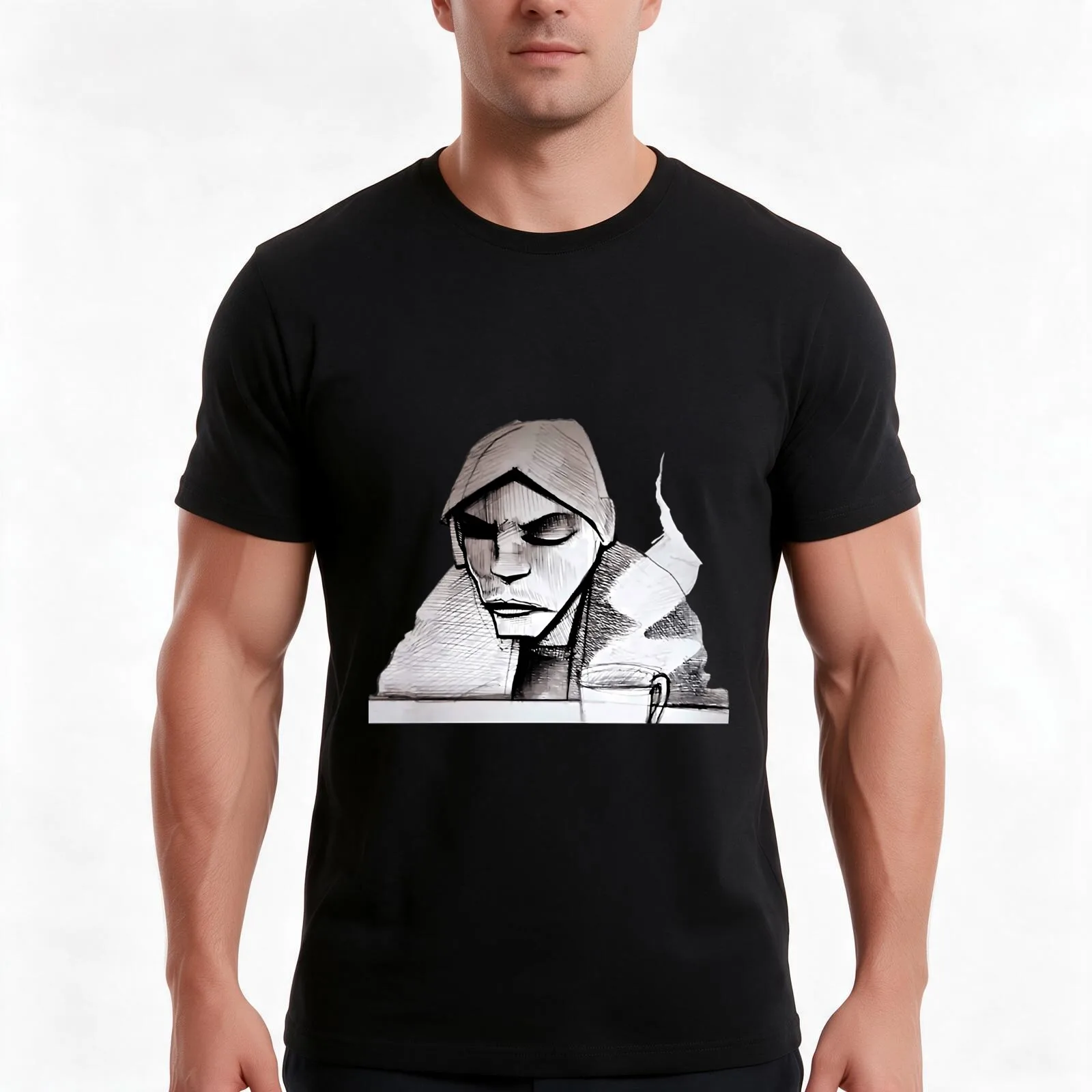 Burial - Untrue - No text 28 T-Shirt, Summer Casual Cotton Tee, Oversized Streetwear Tops, Vintage Graphic Print, 100% Cotton