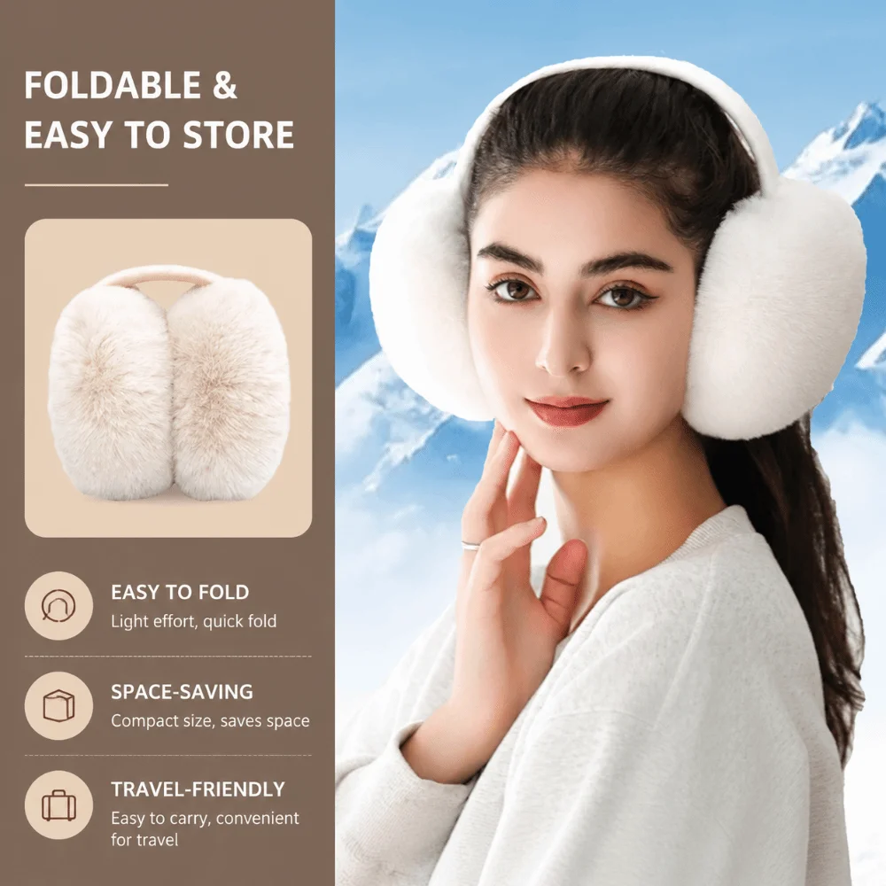 Fashion Warm Winter Earmuffs Faux Fur Folding Earflap Protection Cold Protection Thickened Earmuffs Outdoor