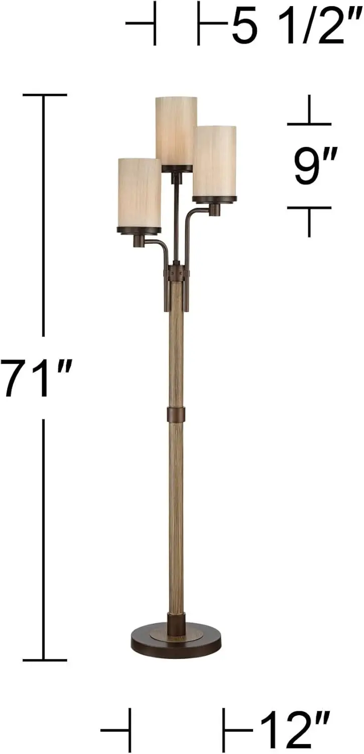 Astoria Rustic Farmhouse Industrial Standing Floor Lamp Tree 3-Light 71