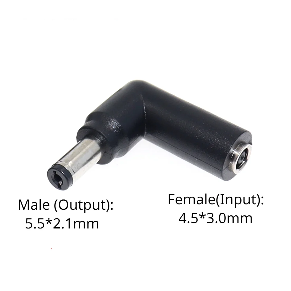 1pcs DC universal adapter 4.5*3.0mm female socket to 5.5x2.5 4.0x1.7 4.8x1.7mm male plug Right Angle 90 degree power connector