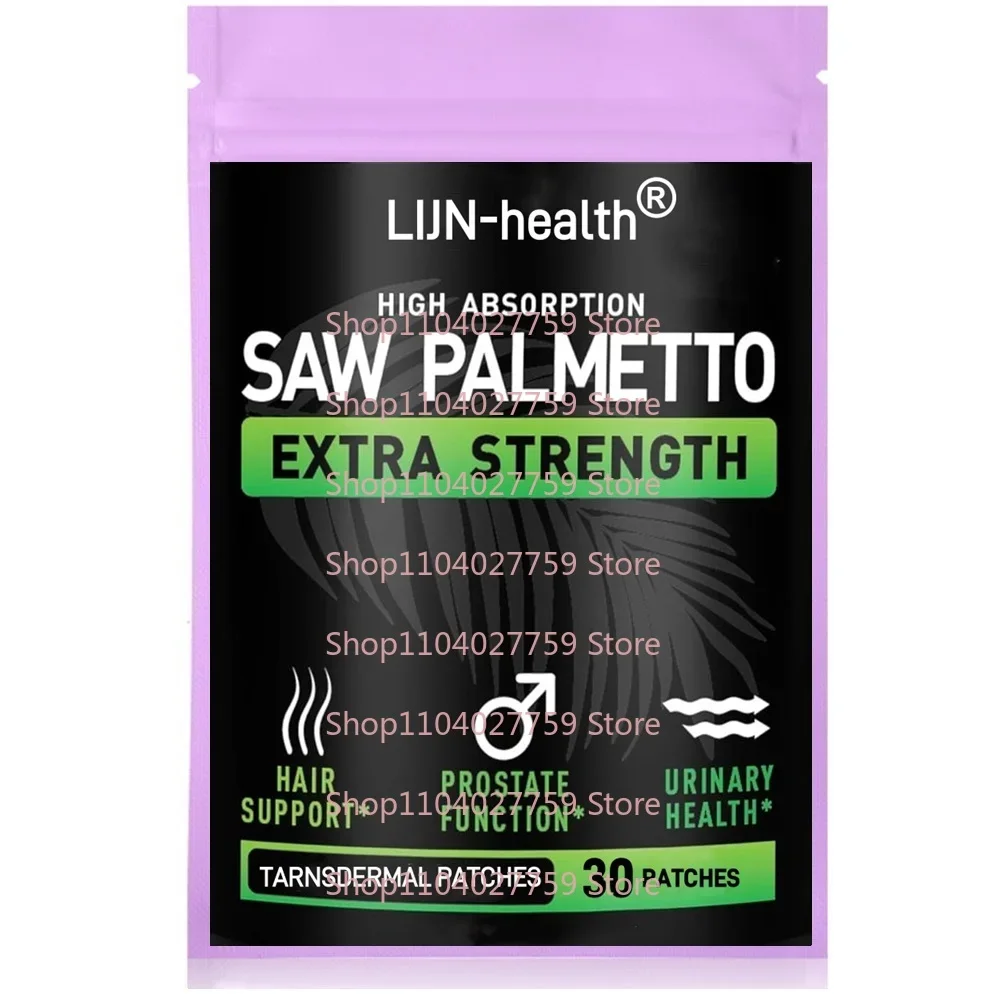 30 Patches Saw Palmetto Transdermal Patches for Hair Health & Male Health Support