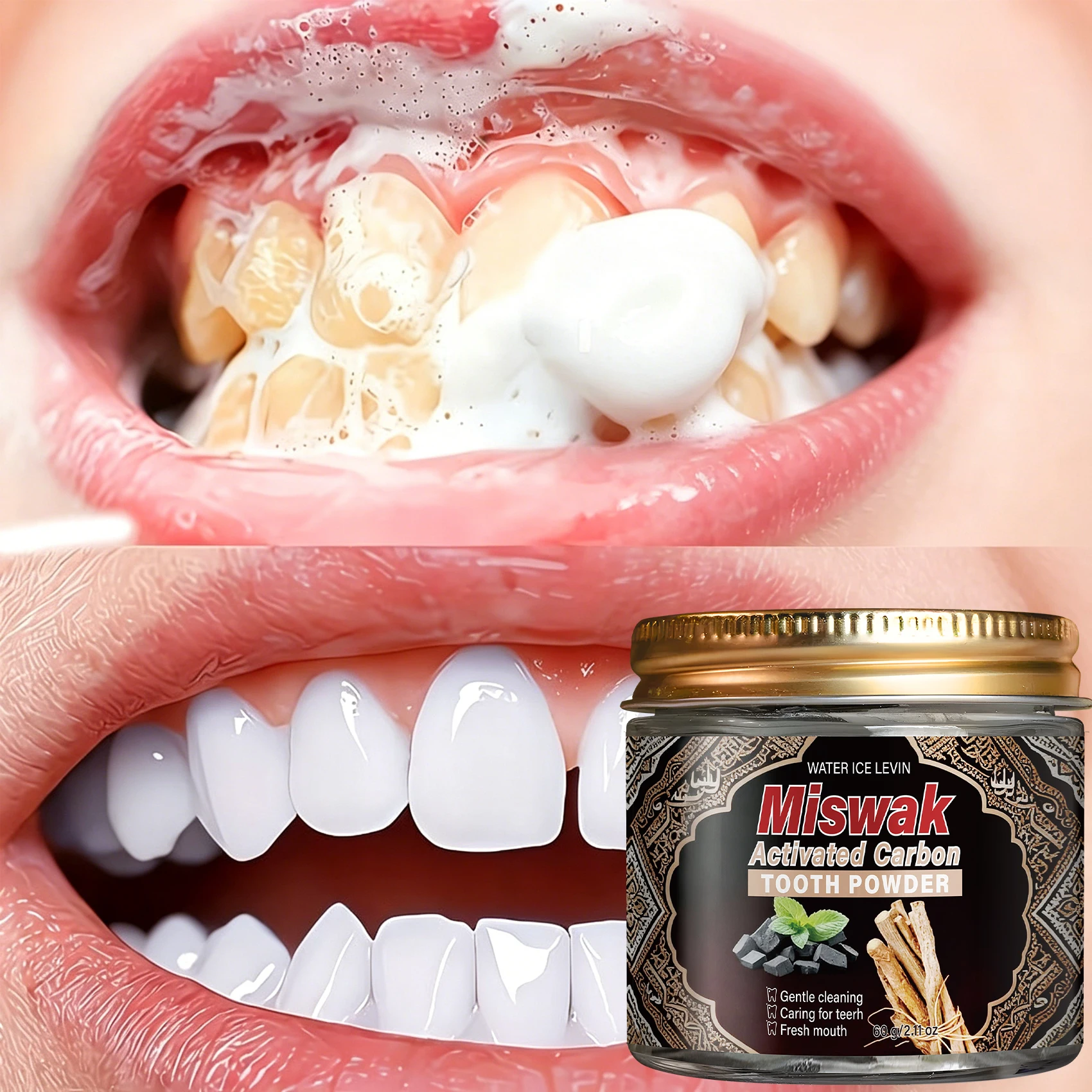 Whitening Powder Activated - Activated Charcoal & Miswak Tooth Powder