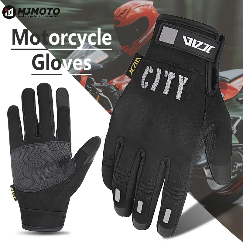 

Professional Motocross Gloves Men's Anti-Skid Carbon Fiber Protection, Touchscreen Compatible Waterproof Motorcycle Gear for BMX