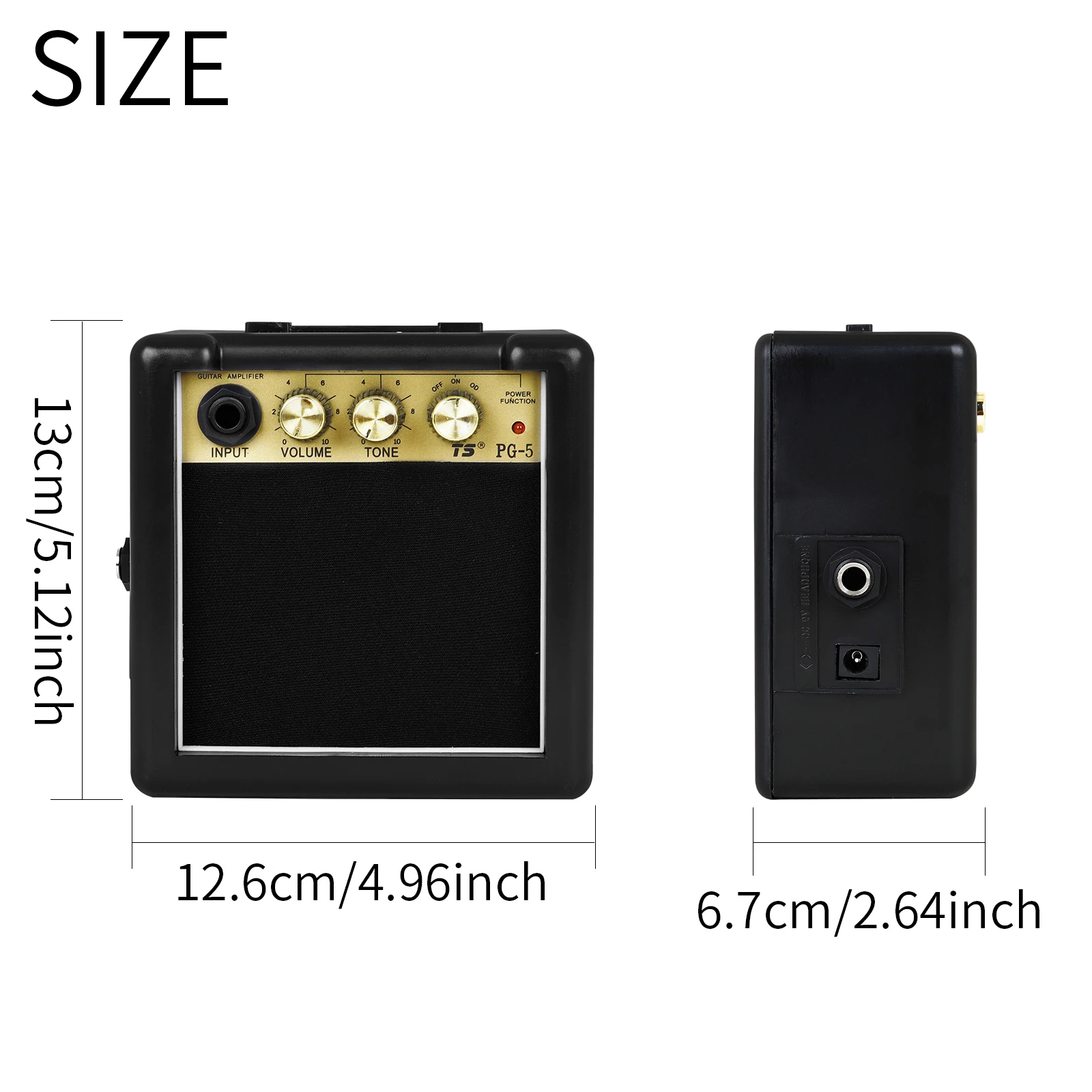 Amplificador de guitarra de 5W, altavoz de 3W, altavoz de guitarra eléctrica acústica portátil, piezas de Accesorios para Instrumentos Musicales