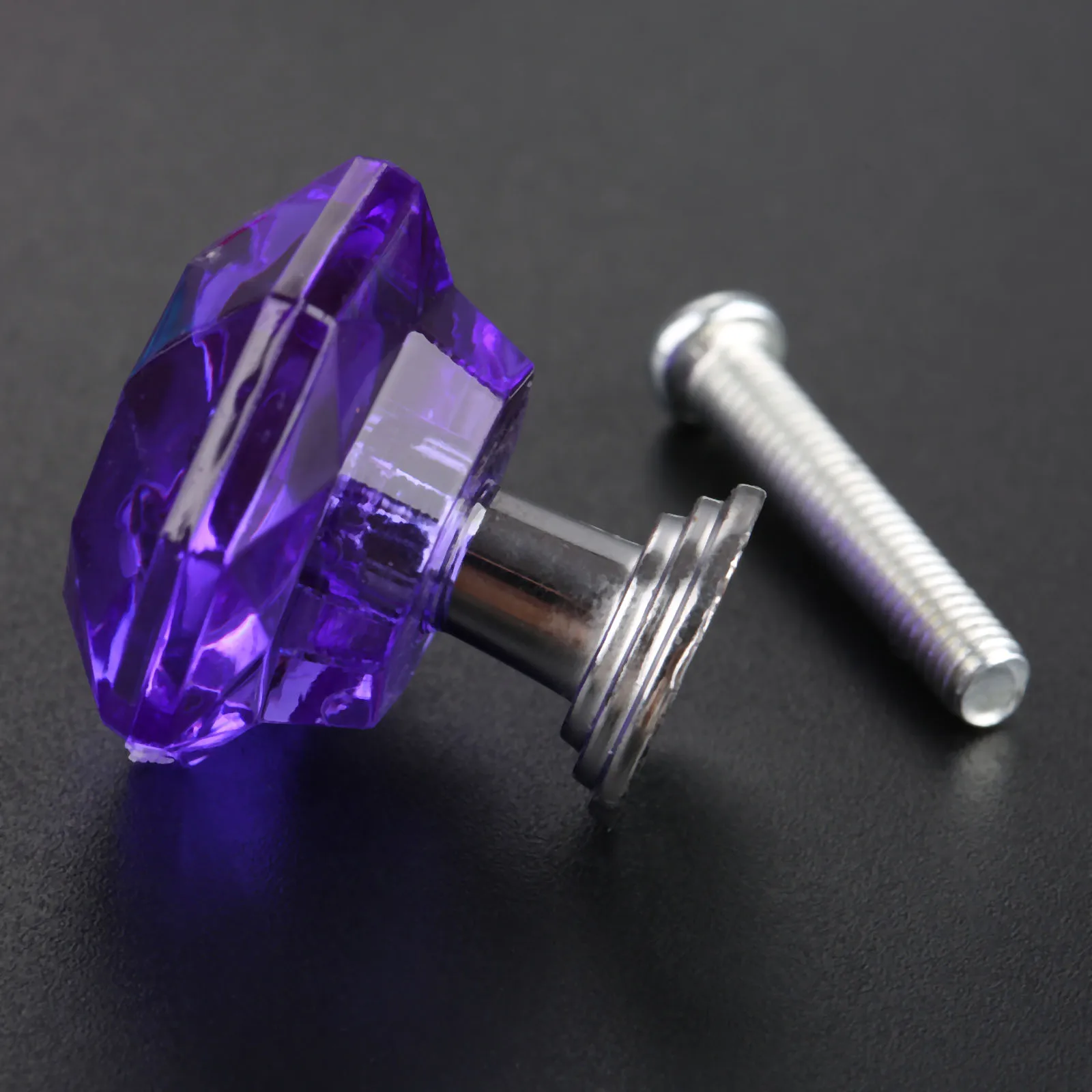 24mm Elegant Crystal Cabinet Door Knob Drawer Cupboard Wardrobe Pull Handle Transparent Furniture Mini Knobs and Handles