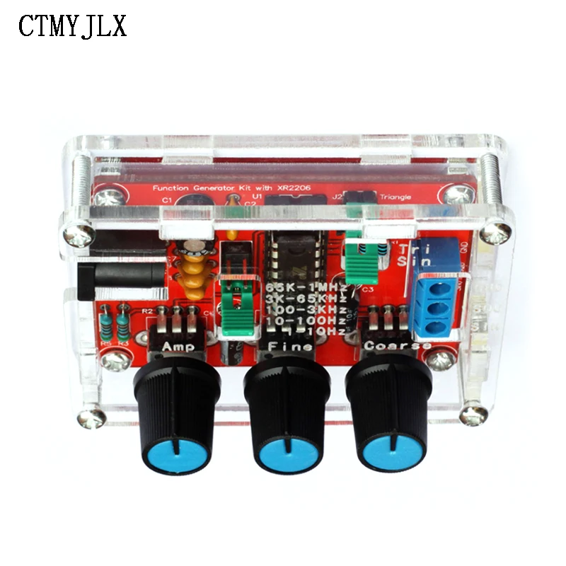 XR2206 Function Signal Generator DIY Electronic Kit Sine/Triangle/Square Output 1Hz-1MHz Signal Generator Adjustable Frequency