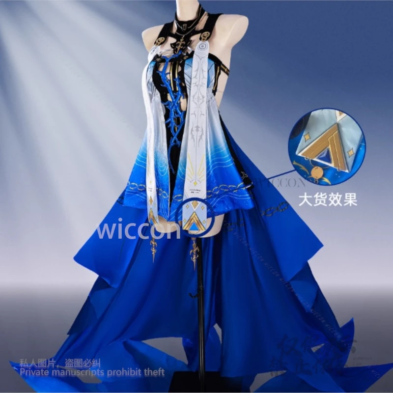 Cartethyia Game Wuthering Waves أزياء تنكرية فستان طويل مجموعة كاملة ملابس تناسب النساء الفتيات فستان مثير حفلة الهالوين تأثيري