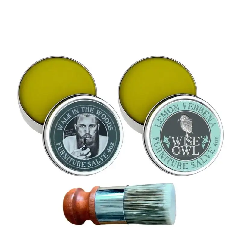 Wise Owl – pommade pour meubles en cuir, avec brosse, nettoyant polyvalent pour hydratation du cuir séché, crème pour meubles