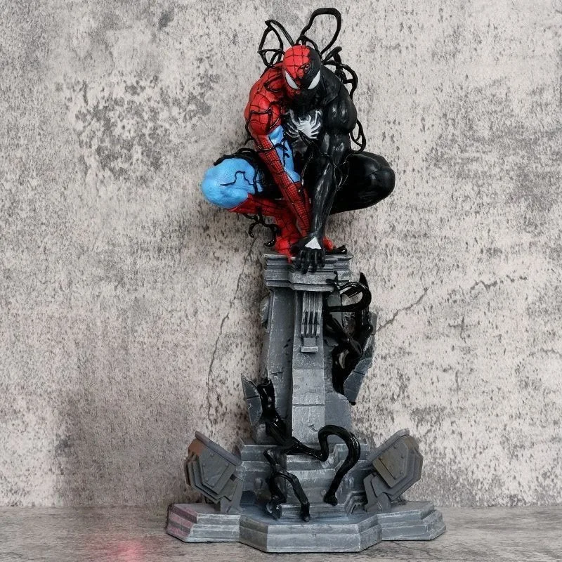 

Cartoon Animation Spider-Man Venom Symbiote Marvel Figure Illuminating Model Peripheral Boys Toy Ornament Gift Wholesale