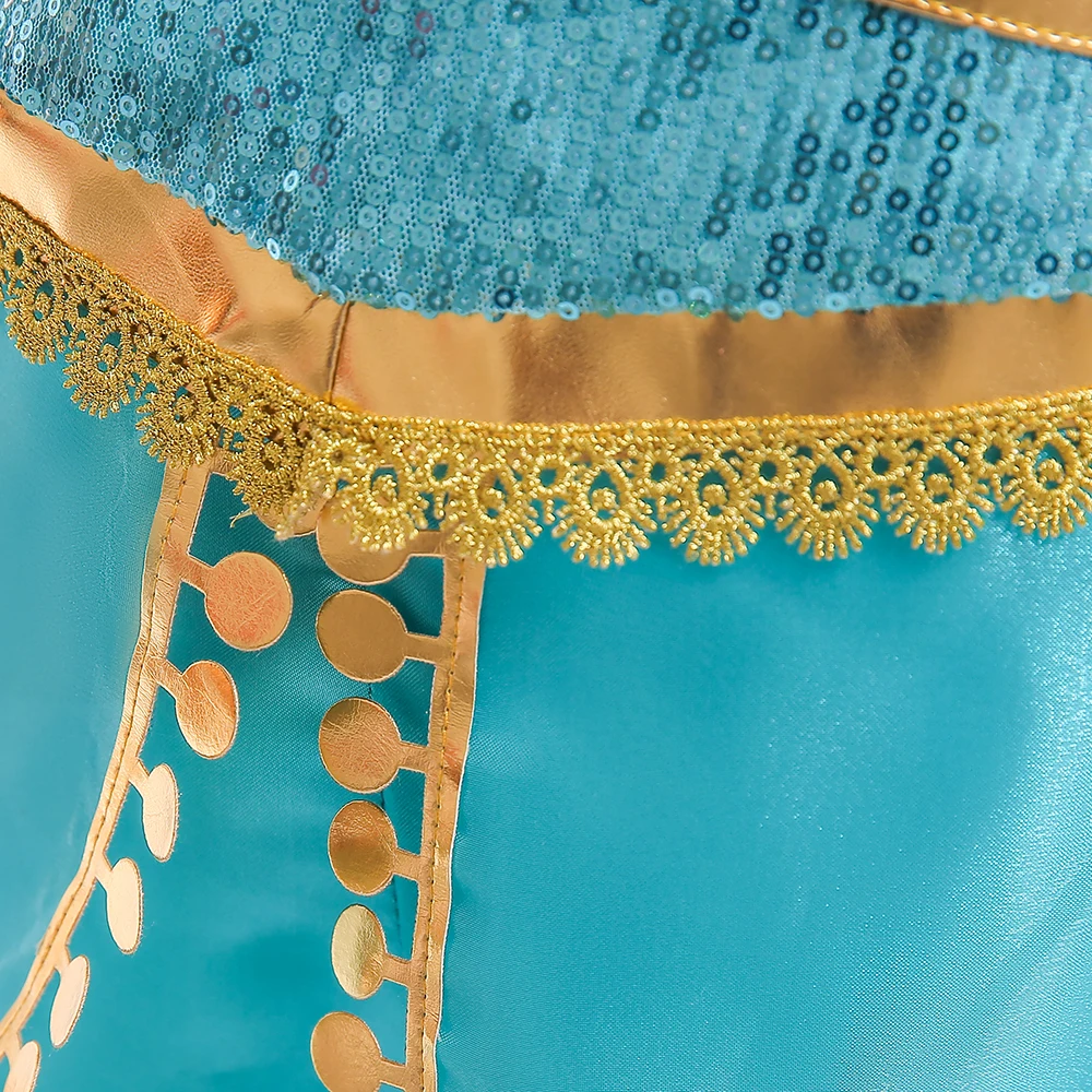 Klassisches Märchen Aladdin Wunderlampe Prinzessin Jasmin Mädchenkleid Cosplay Karneval Party Geburtstag Mädchenkleid Halloween Kostüme – Detail 7