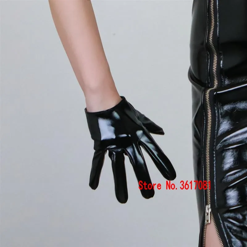 Candy farbe Mädchen kurze handschuhe 13cm faux leder PU spiegel glänzende leder sexy handschuhe Cosplay Party Zubehör