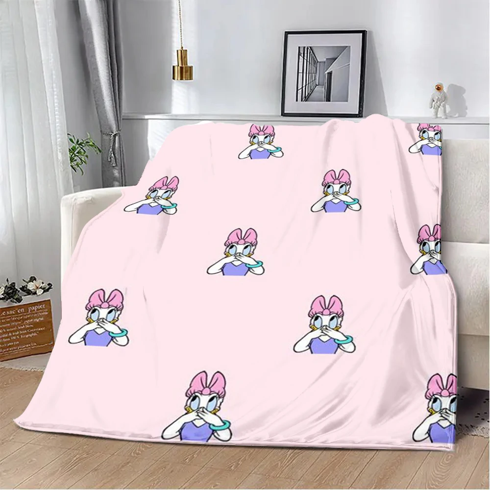 Cute Cartoon Daisy Duck Printed Blanket Picnic Blankets Warm Blanket Soft and Comfortable Blanket Home Travel Birthday Gift